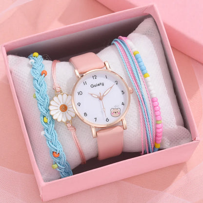 Casual Cartoon Style Bear Buckle Quartz Women'S Watches