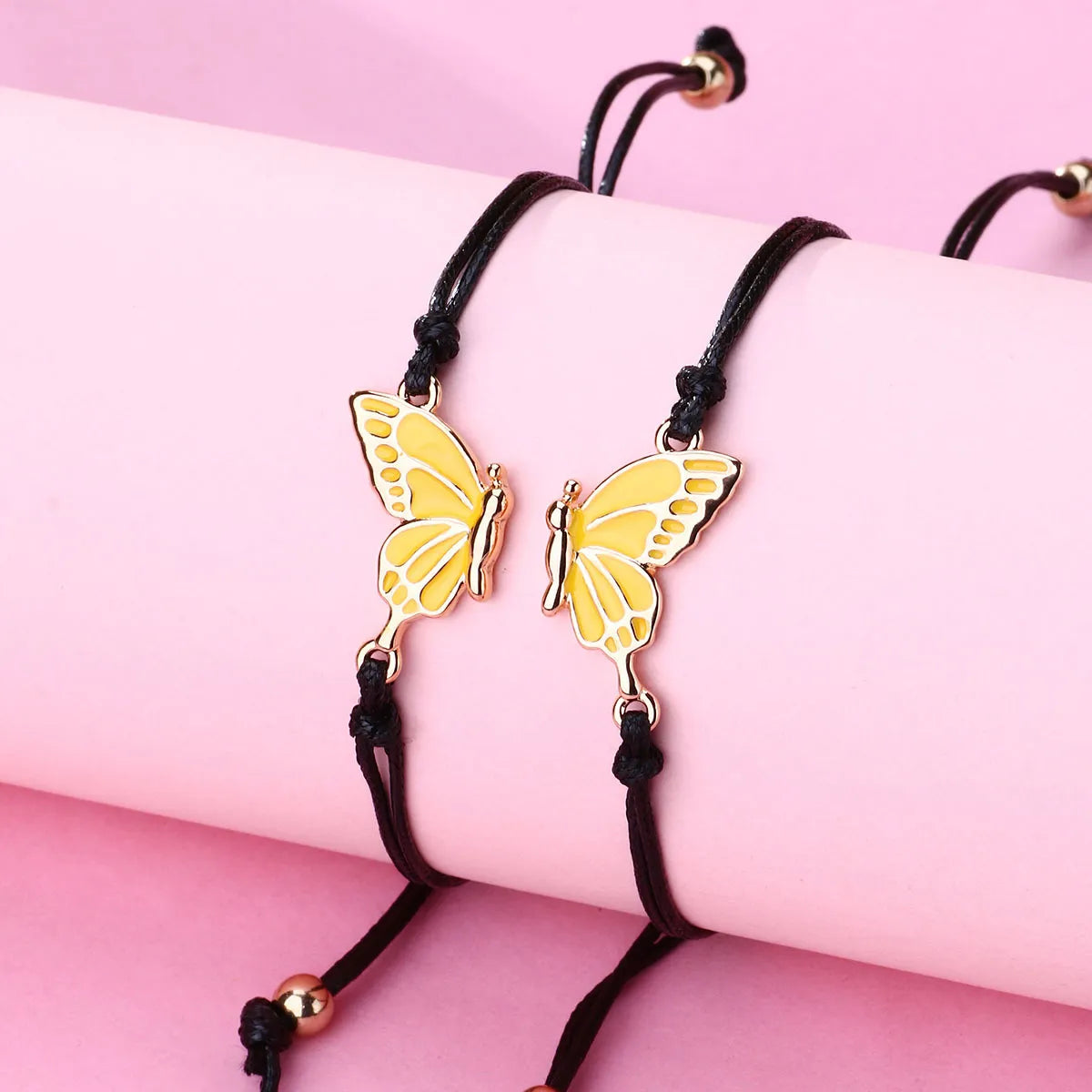 Casual Cartoon Style Cute Butterfly Alloy Kid'S Drawstring Bracelets