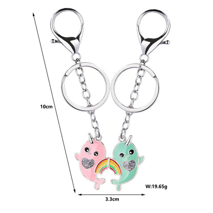 Casual Cartoon Style Cute Rainbow Whale Alloy Bag Pendant Keychain