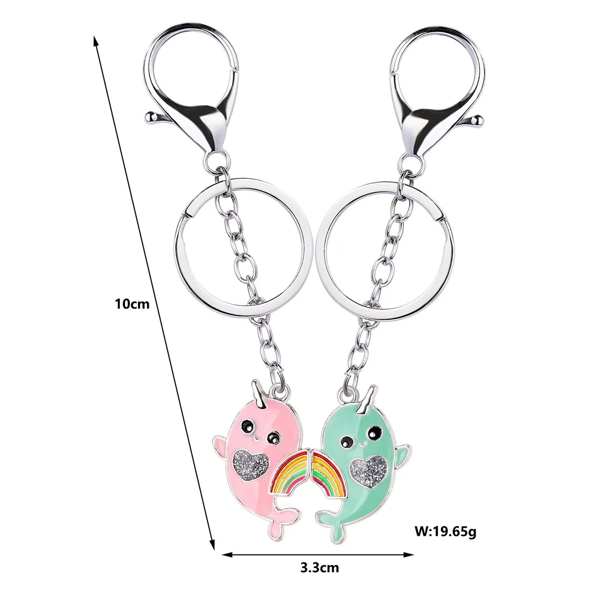 Casual Cartoon Style Cute Rainbow Whale Alloy Bag Pendant Keychain