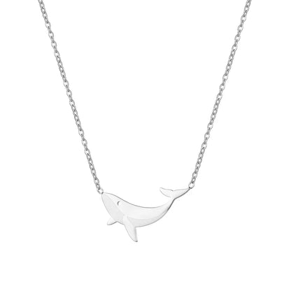 304 Stainless Steel 18K Gold Plated Casual Cartoon Style Streetwear Plating Whale Pendant Necklace