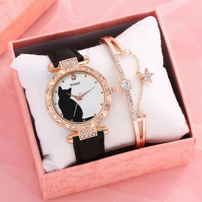 Casual Cat Buckle Quartz Women'S Watches