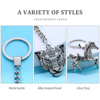 Casual Cheetah Print Tiger Horse Alloy Plating Keychain