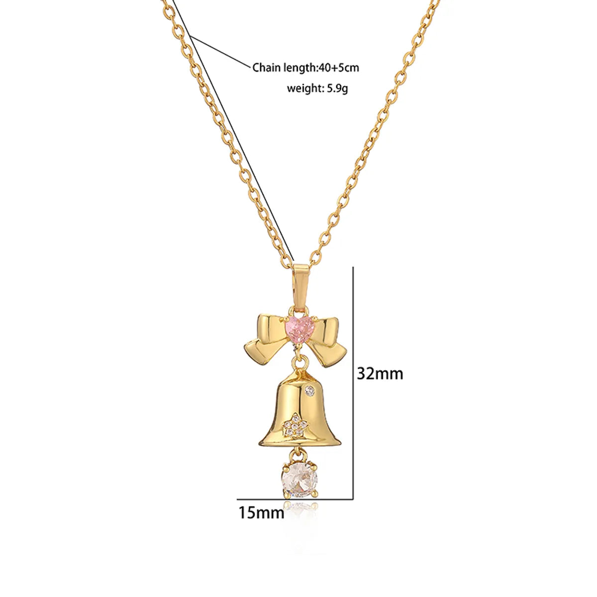 Casual Christmas Sweet Christmas Hat Christmas Tree Santa Claus Copper Plating Inlay Zircon 18k Gold Plated Pendant Necklace