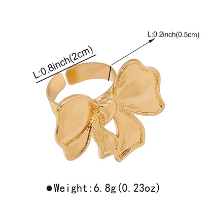 Casual Classic Style Bow Knot Alloy Women'S Open Rings