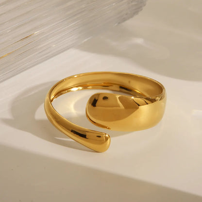 Casual Classic Style Commute Solid Color 14K Gold Plated 304 Stainless Steel Wholesale Bangle