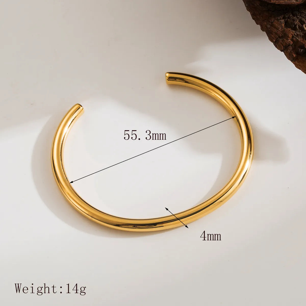 Casual Classic Style Commute Solid Color 304 Stainless Steel 14K Gold Plated Bangle In Bulk