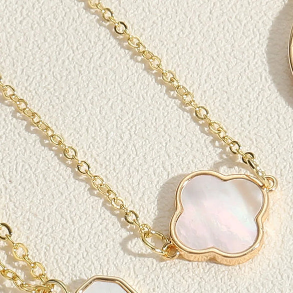 Casual Classic Style Four Leaf Clover Butterfly Copper Plating Inlay Zircon 14k Gold Plated Pendant Necklace