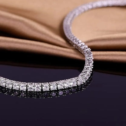 Casual Classic Style Round Brass 18k Gold Plated Platinum Plated Rhodium Plated Zircon Tennis Bracelet In Bulk