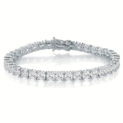 Casual Classic Style Round Brass 18k Gold Plated Platinum Plated Rhodium Plated Zircon Tennis Bracelet In Bulk