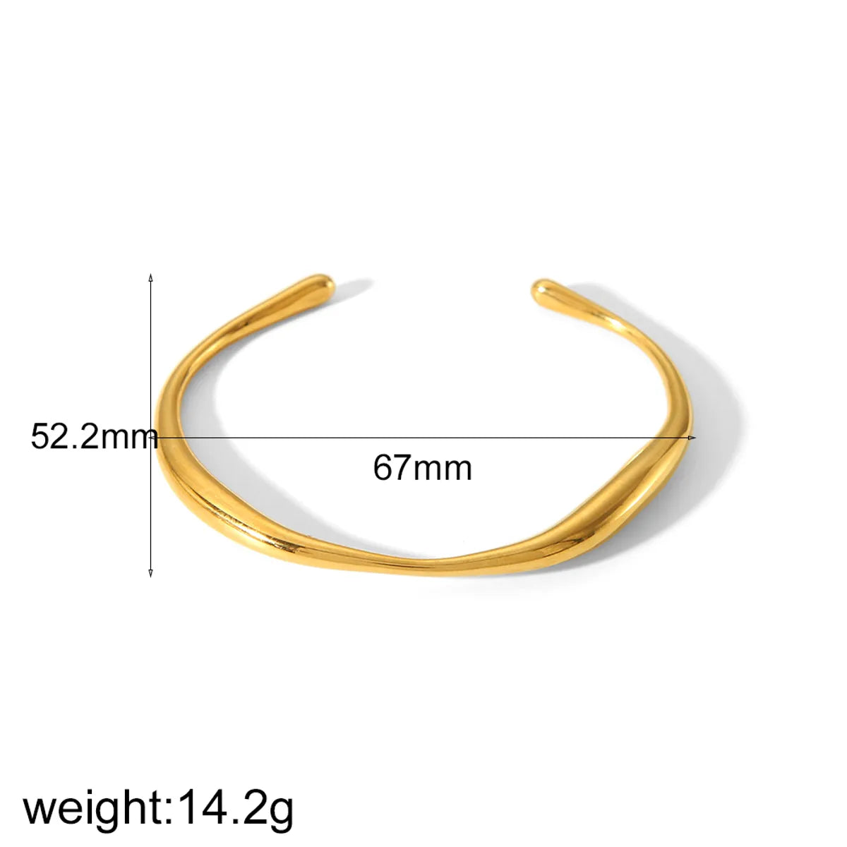 Casual Classic Style Solid Color 304 Stainless Steel 18K Gold Plated Bangle In Bulk