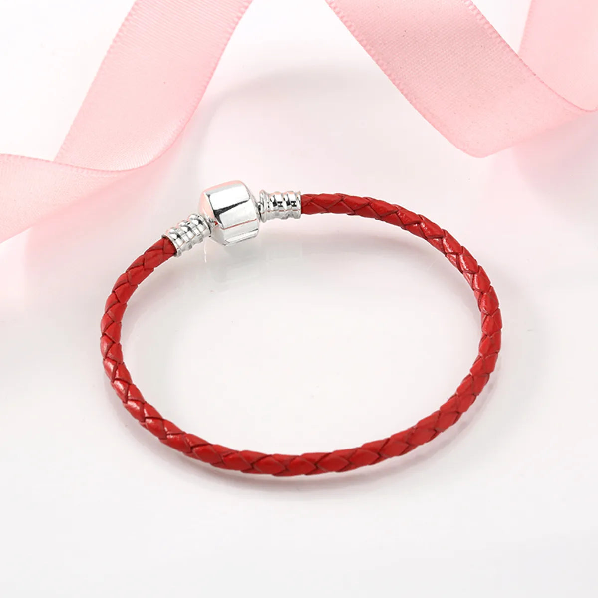 Casual Classic Style Solid Color Pu Leather Sterling Silver Braid Women'S Bracelets