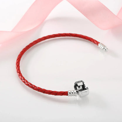 Casual Classic Style Solid Color Pu Leather Sterling Silver Braid Women'S Bracelets