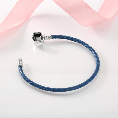 Casual Classic Style Solid Color Pu Leather Sterling Silver Braid Women'S Bracelets