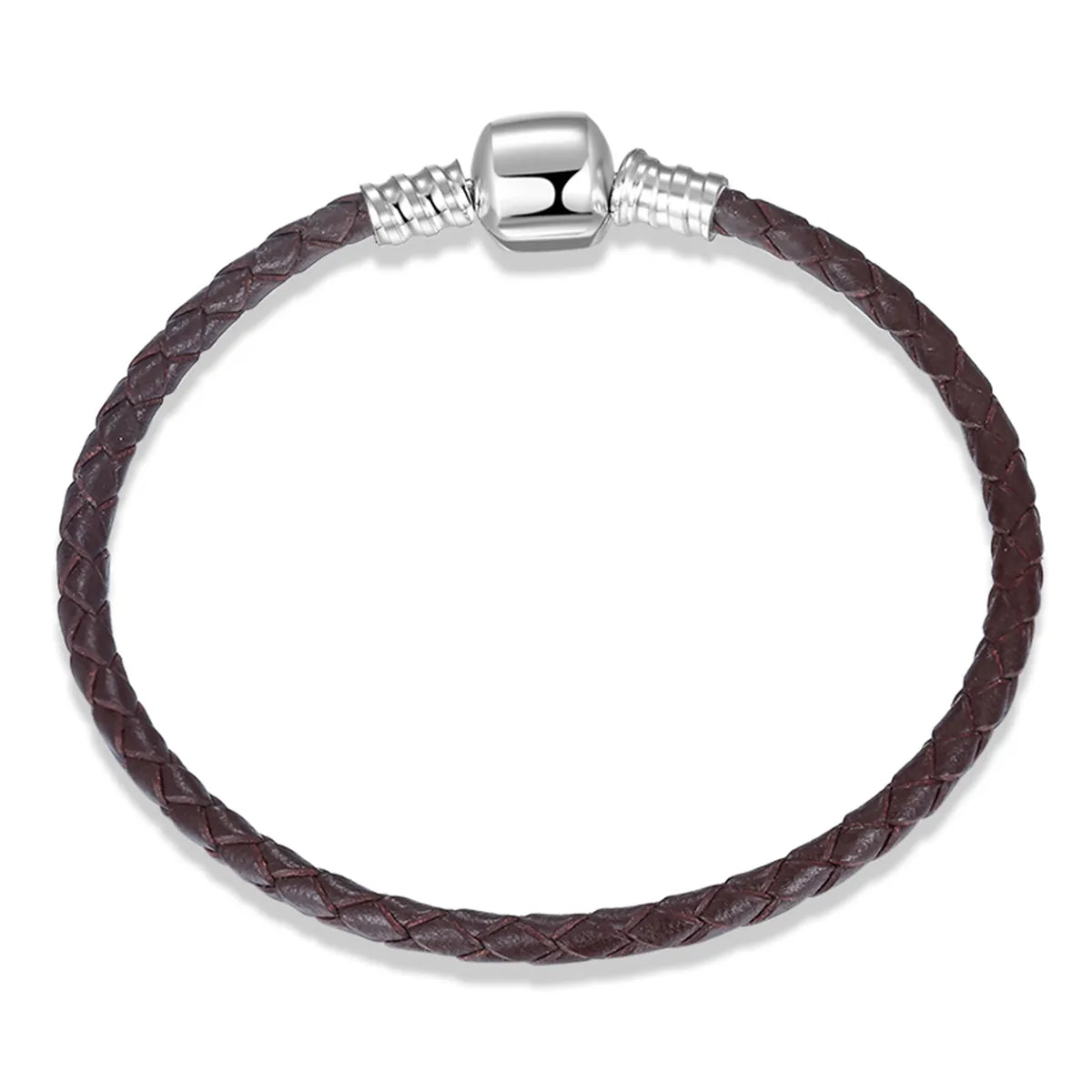 Casual Classic Style Solid Color Pu Leather Sterling Silver Braid Women'S Bracelets