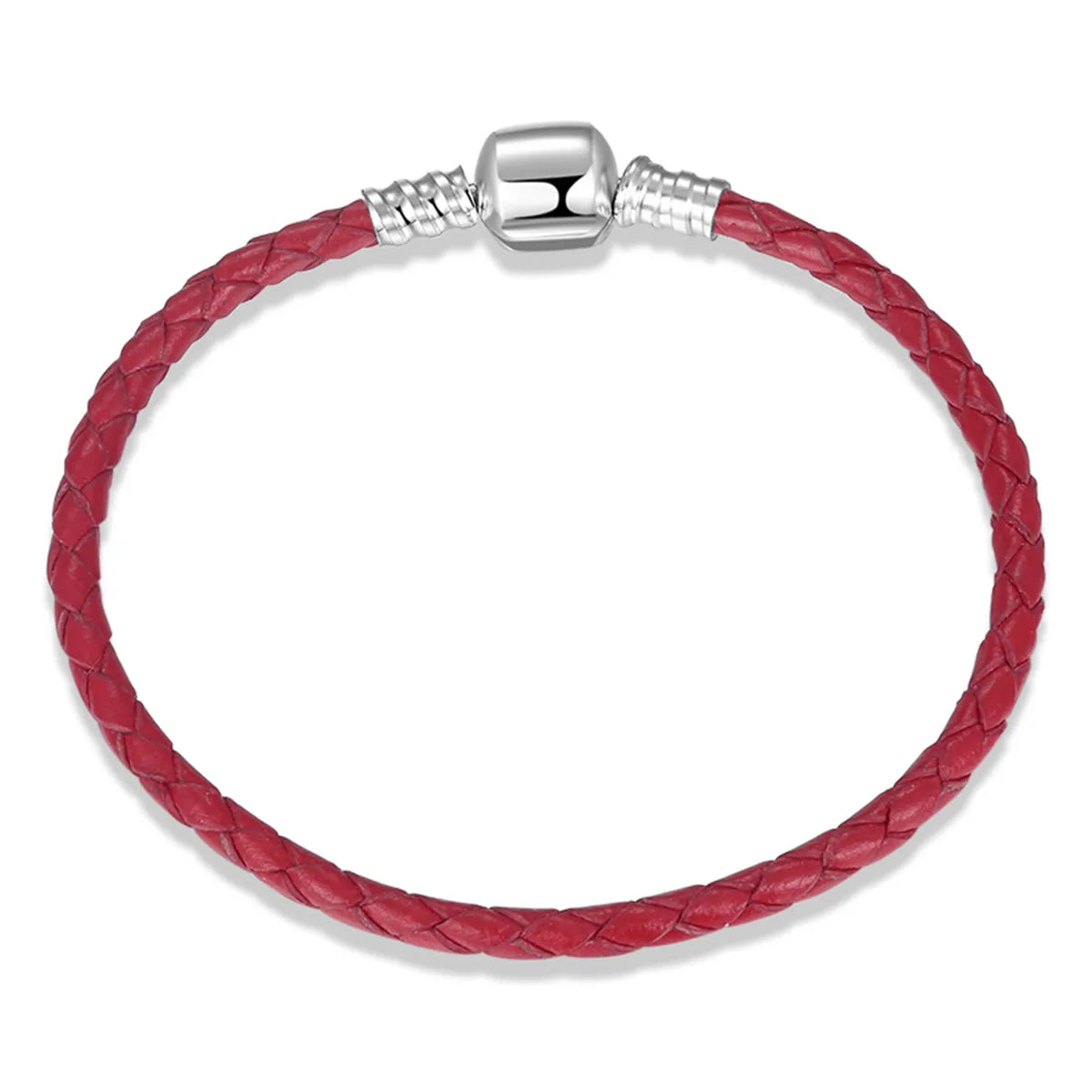 Casual Classic Style Solid Color Pu Leather Sterling Silver Braid Women'S Bracelets