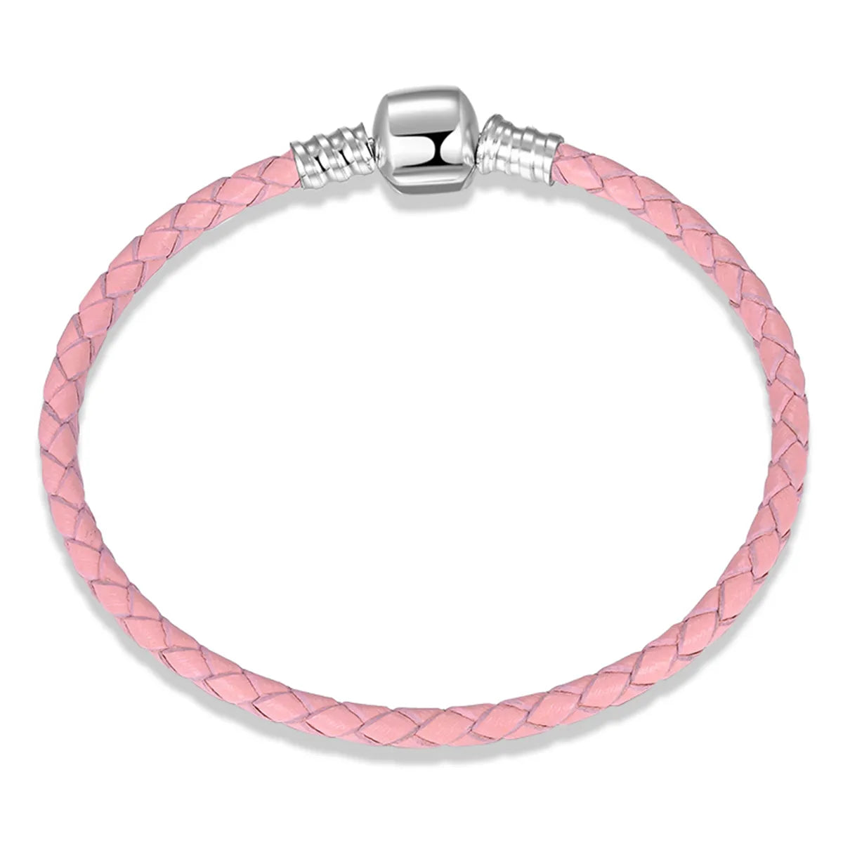 Casual Classic Style Solid Color Pu Leather Sterling Silver Braid Women'S Bracelets