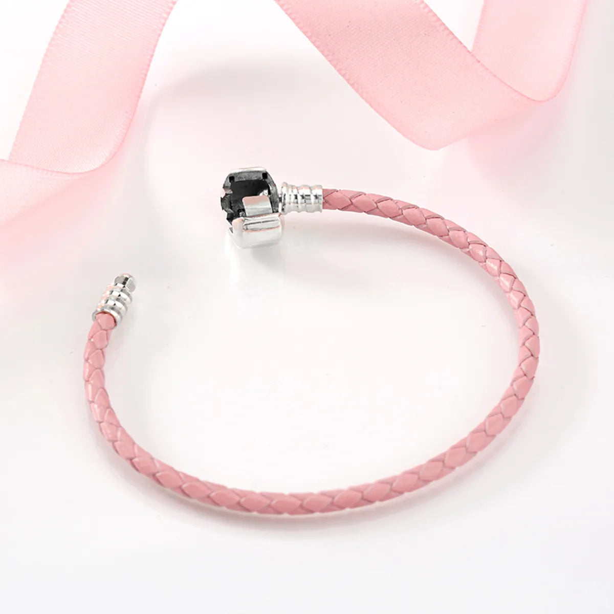 Casual Classic Style Solid Color Pu Leather Sterling Silver Braid Women'S Bracelets