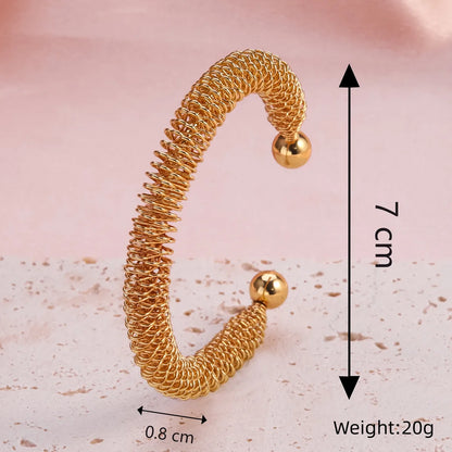 Casual Classic Style Spiral Stainless Steel Plating Gold Plated Silver Plated Bangle