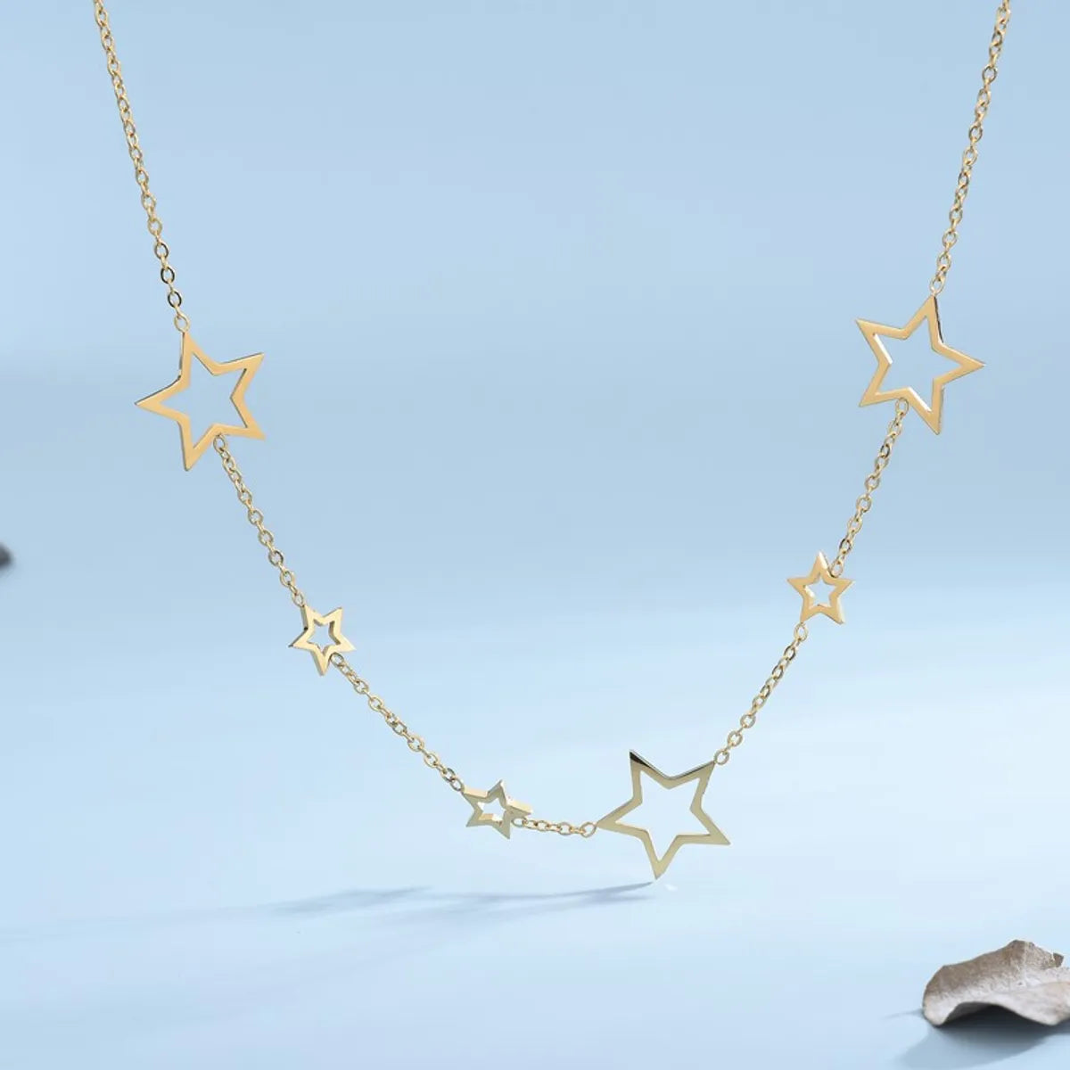 Casual Classic Style Star Titanium Steel Plating 18k Gold Plated Necklace