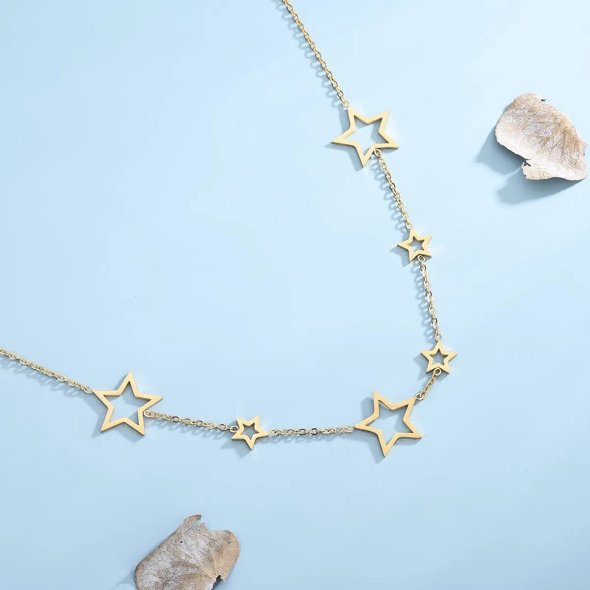 Casual Classic Style Star Titanium Steel Plating 18k Gold Plated Necklace