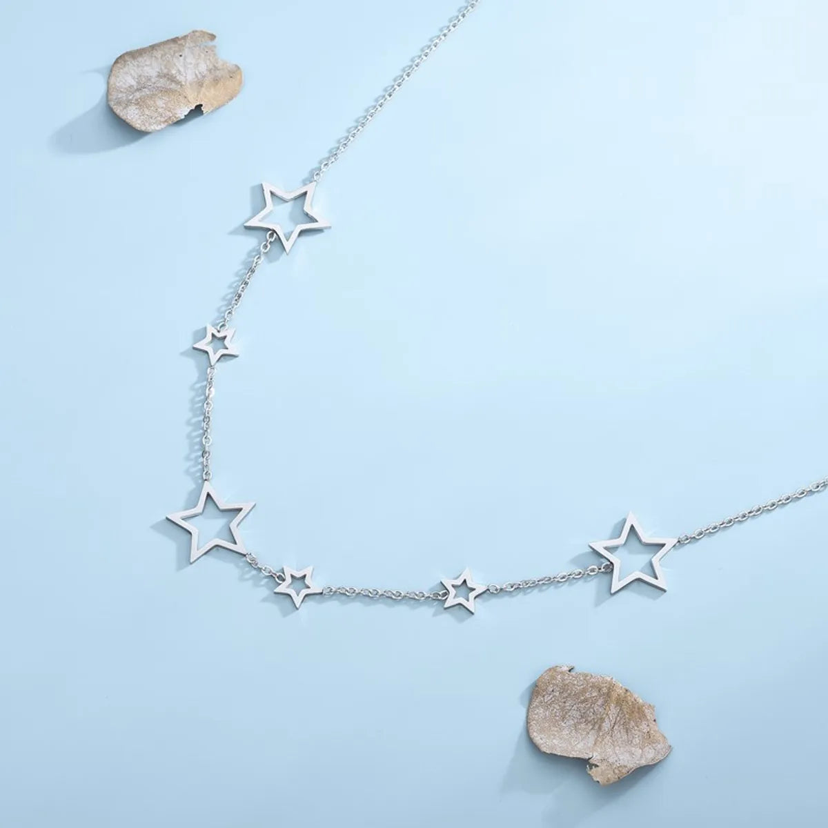 Casual Classic Style Star Titanium Steel Plating 18k Gold Plated Necklace