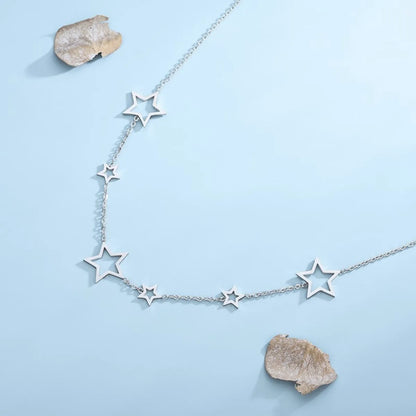 Casual Classic Style Star Titanium Steel Plating 18k Gold Plated Necklace