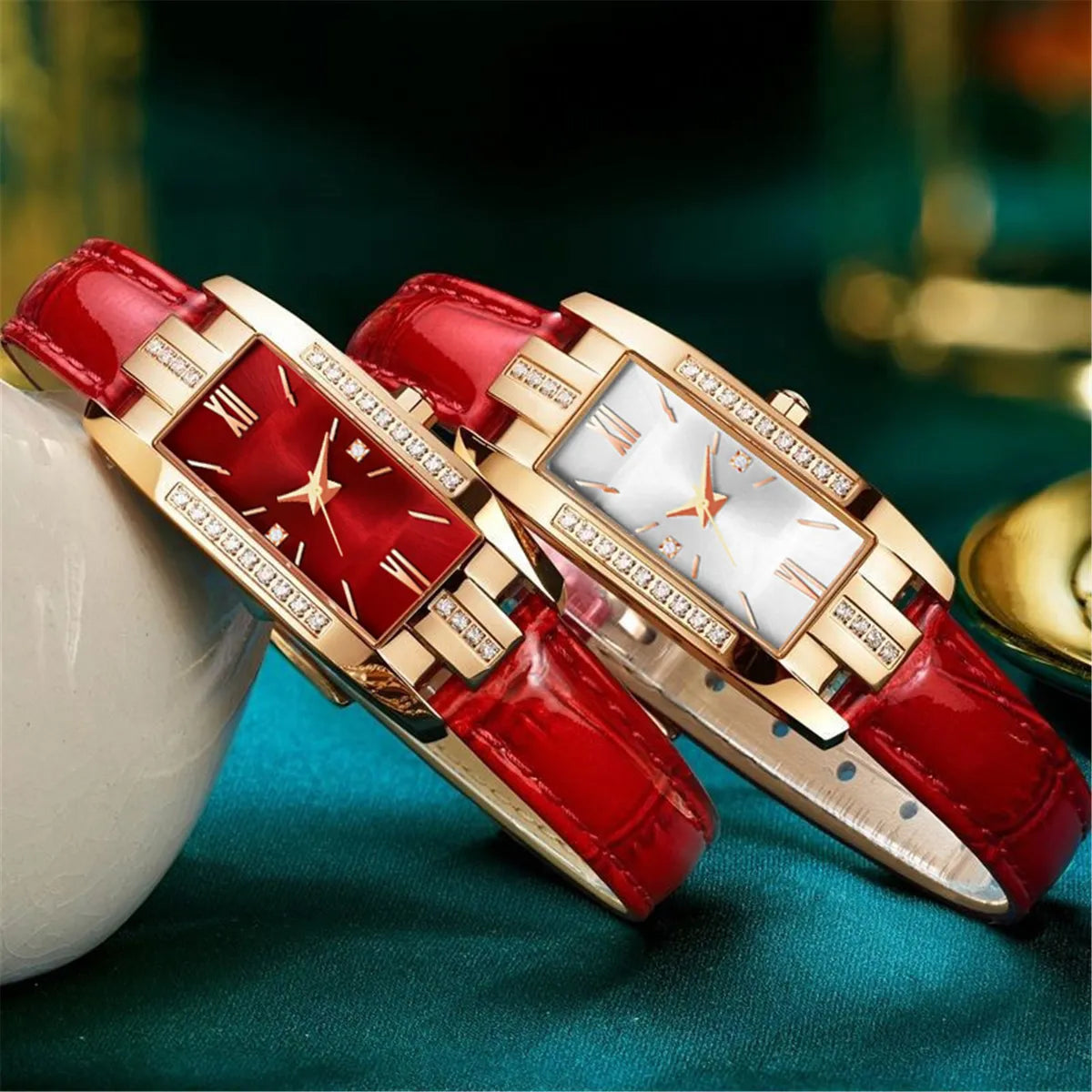 Casual Color Block Buckle Quartz Women'S Watches