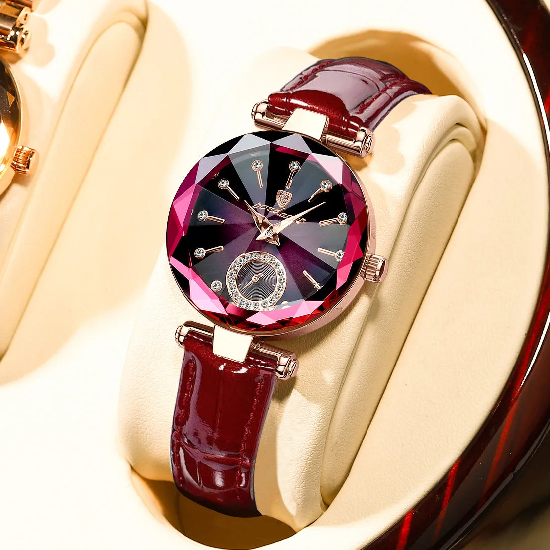 Casual Color Block Buckle Quartz Women'S Watches