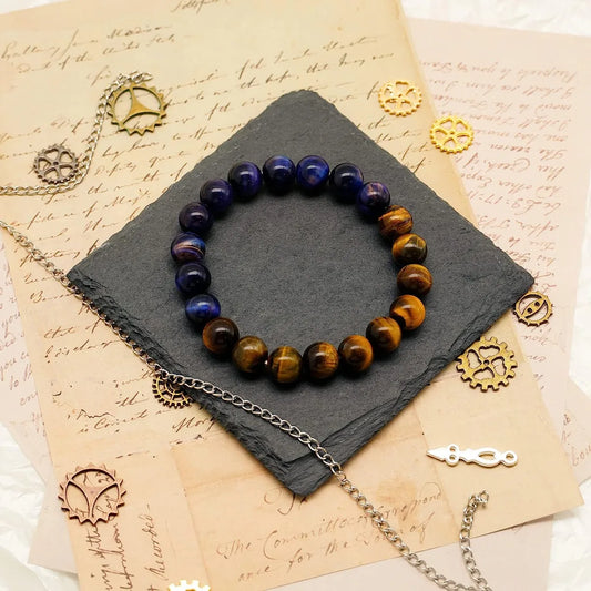 Casual Color Block Natural Stone Beaded Unisex Bracelets