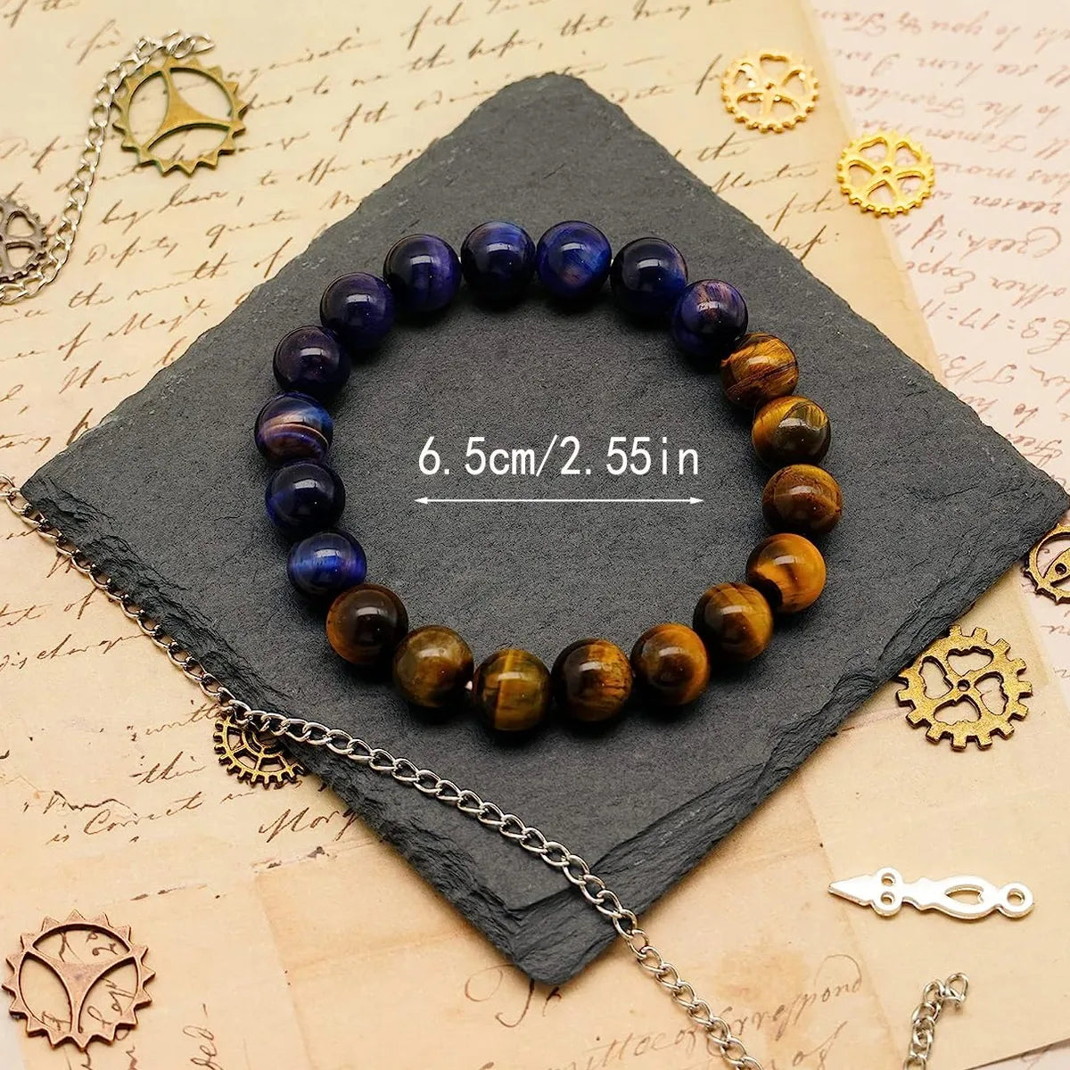 Casual Color Block Natural Stone Beaded Unisex Bracelets