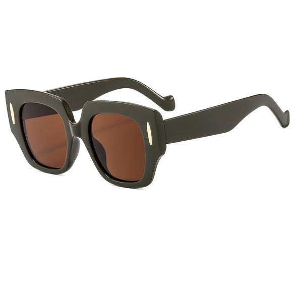 Casual Color Block Solid Color Pc Square Full Frame Women'S Sunglasses