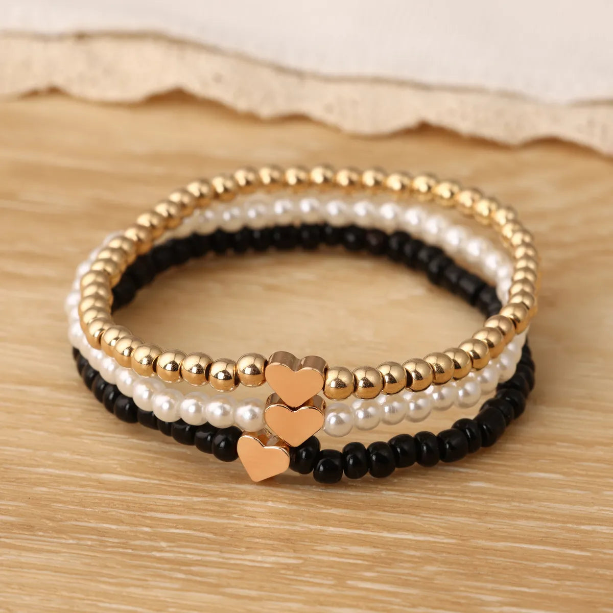 Casual Commute Cross Round Heart Shape 18K Gold Plated CCB Wholesale Bracelets