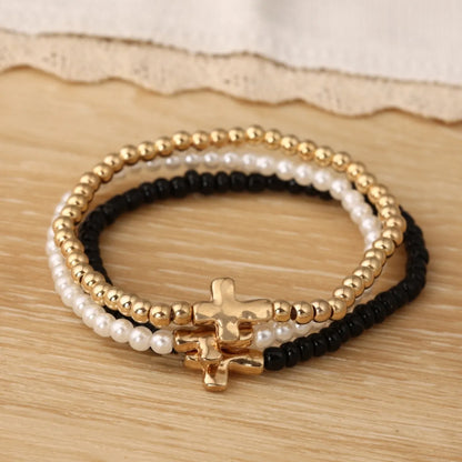 Casual Commute Cross Round Heart Shape 18K Gold Plated CCB Wholesale Bracelets