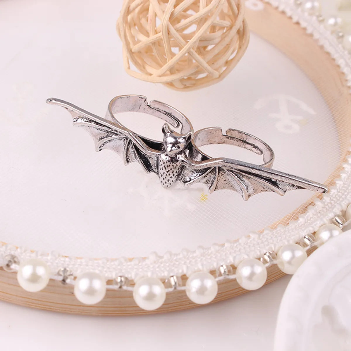 Casual Cool Style Bat Alloy Plating Silver Plated Unisex Open Ring