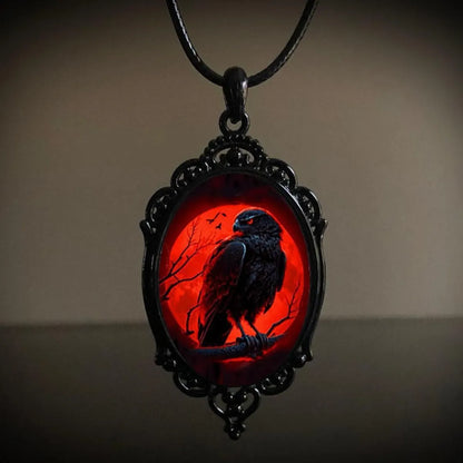 Casual Cool Style Crow Human Bat Alloy Leather Rope Wholesale Pendant Necklace