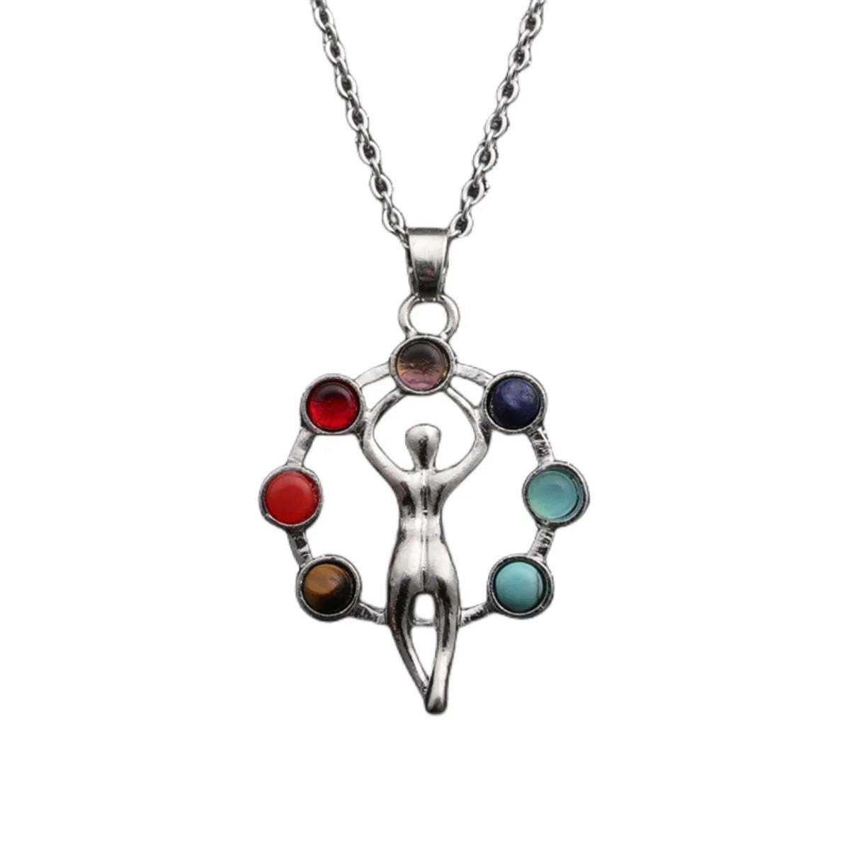 Casual Cool Style Hexagon Cross Moon Stainless Steel Plating Inlay Gem Pendant Necklace Long Necklace