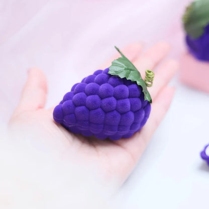 Casual Cute Grape Plastic Flocking Jewelry Boxes