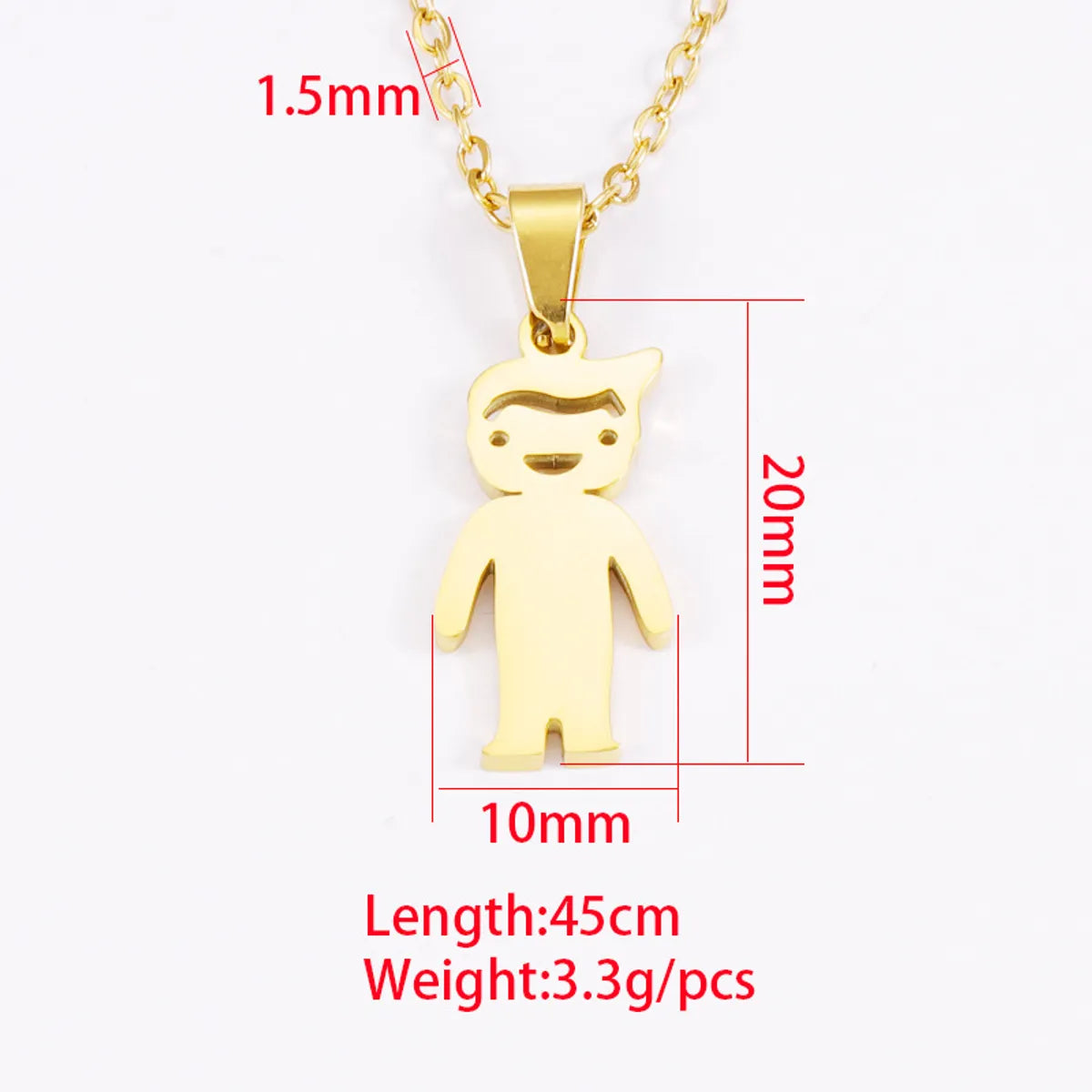 Casual Cute Human Stainless Steel Polishing Plating 18k Gold Plated Rose Gold Plated Pendant Necklace