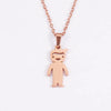 Wholesale Jewelry Casual Cute Human Customization Laser Engraving Stainless Steel 18K Gold Plated Polishing Plating Pendant Necklace Cable Chain