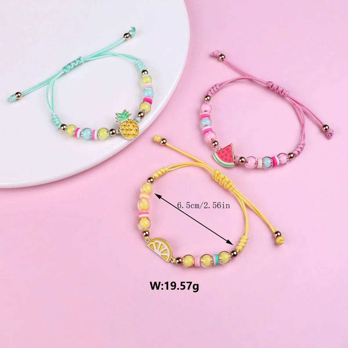 Casual Cute Pastoral Fruit Arylic Rope Zinc Alloy Wholesale Bracelets