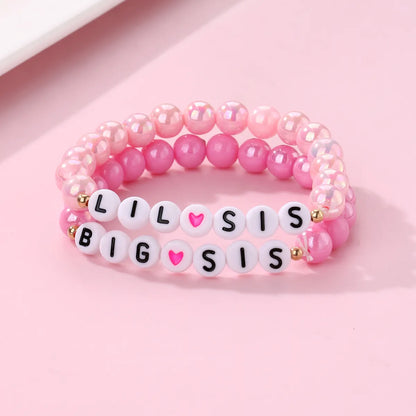 Casual Cute Romantic Letter Heart Shape Arylic Wholesale Bracelets