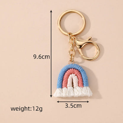 Casual Cute Simple Style Color Block Alloy Cotton Rope Keychain