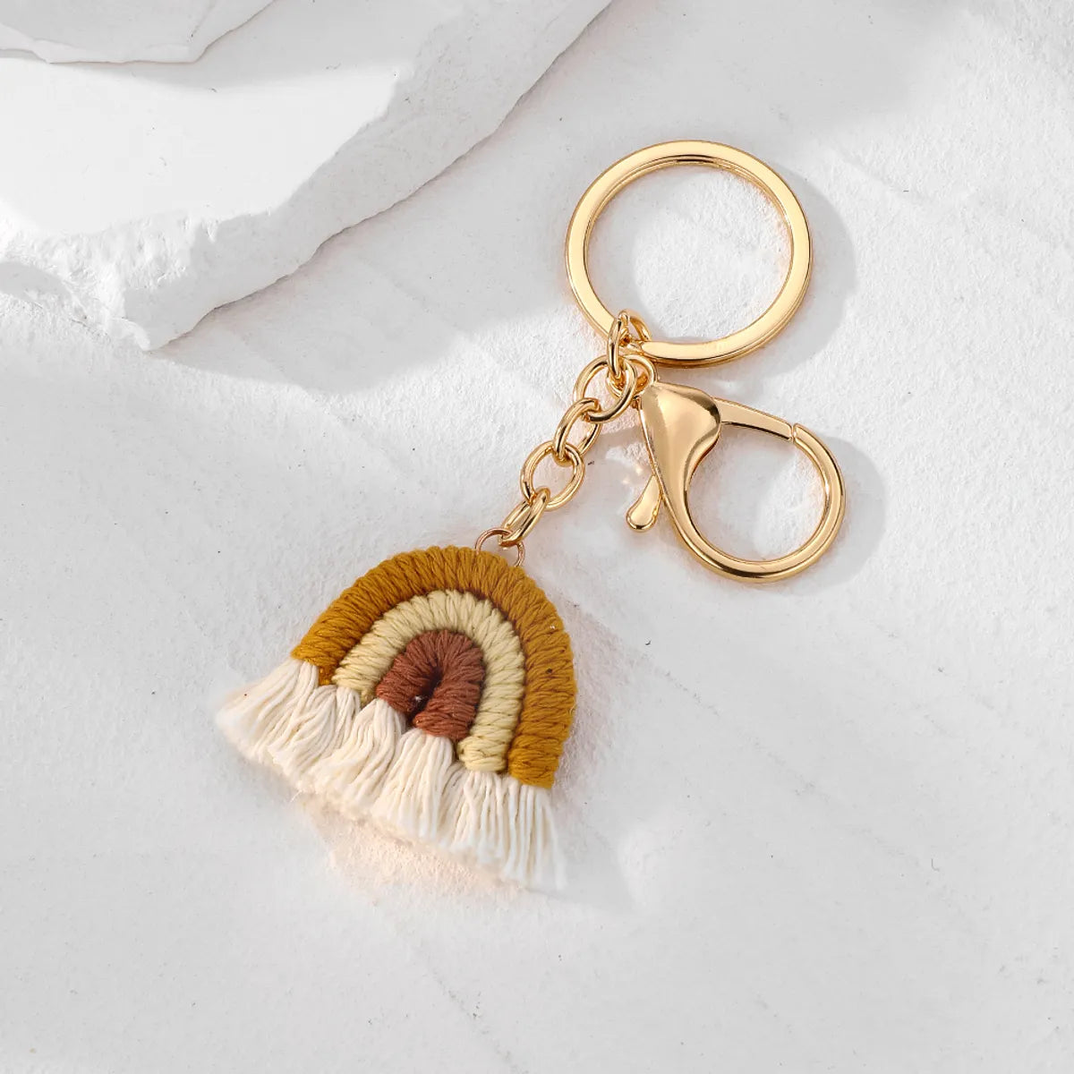 Casual Cute Simple Style Color Block Alloy Cotton Rope Keychain