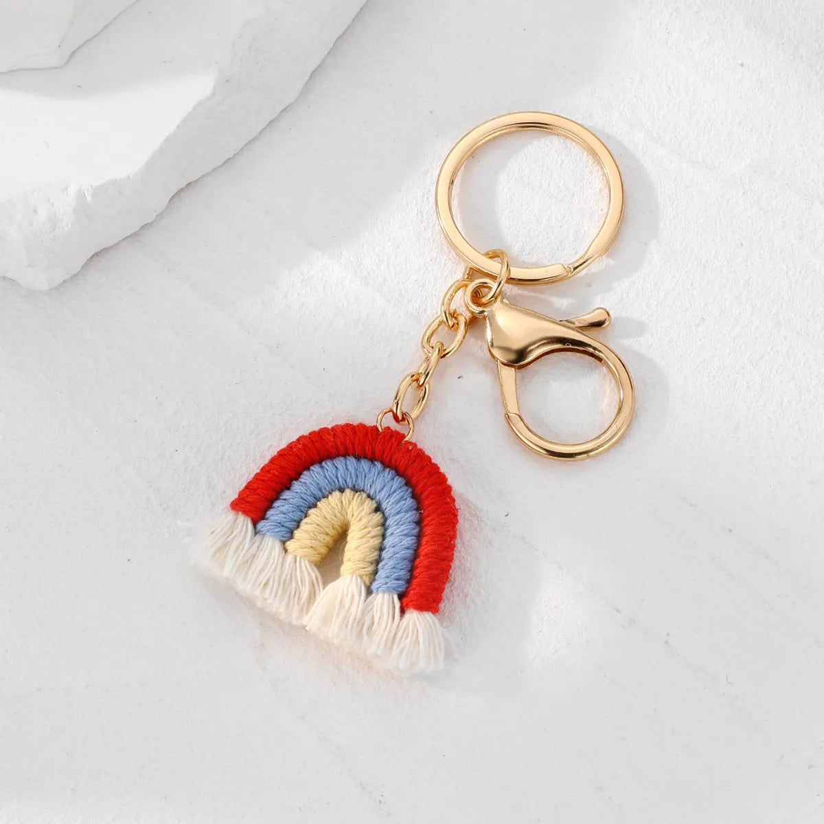 Casual Cute Simple Style Color Block Alloy Cotton Rope Keychain