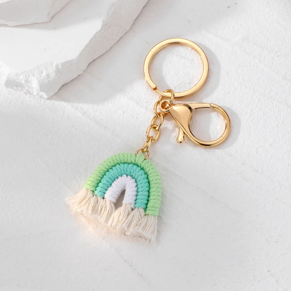 Casual Cute Simple Style Color Block Alloy Cotton Rope Keychain