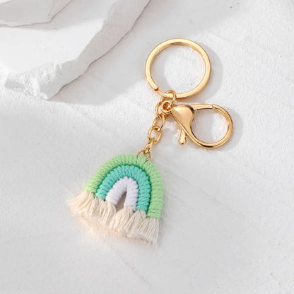 Casual Cute Simple Style Color Block Alloy Cotton Rope Keychain