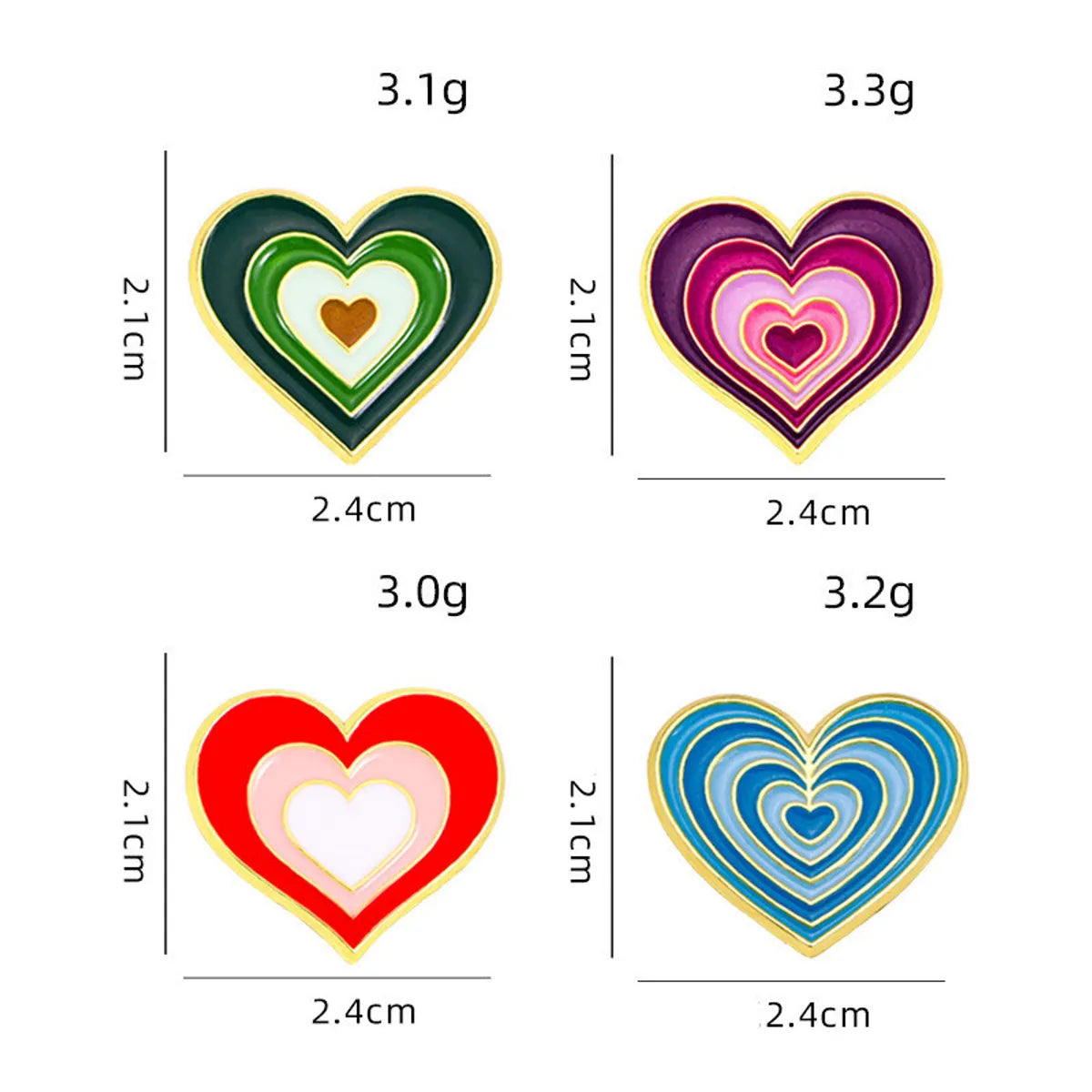 Casual Cute Simple Style Heart Shape Alloy Unisex Brooches