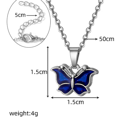 Casual Cute Simple Style Heart Shape Butterfly Alloy Wholesale Pendant Necklace