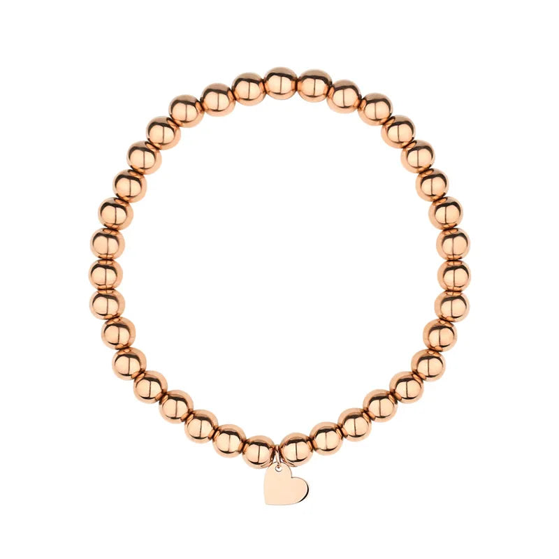 Casual Cute Simple Style Round Stainless Steel Gold Plated Bracelets In Bulk